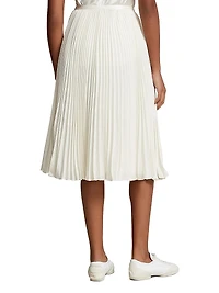 Georgette Pleated Midi-Skirt