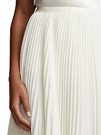 Georgette Pleated Midi-Skirt