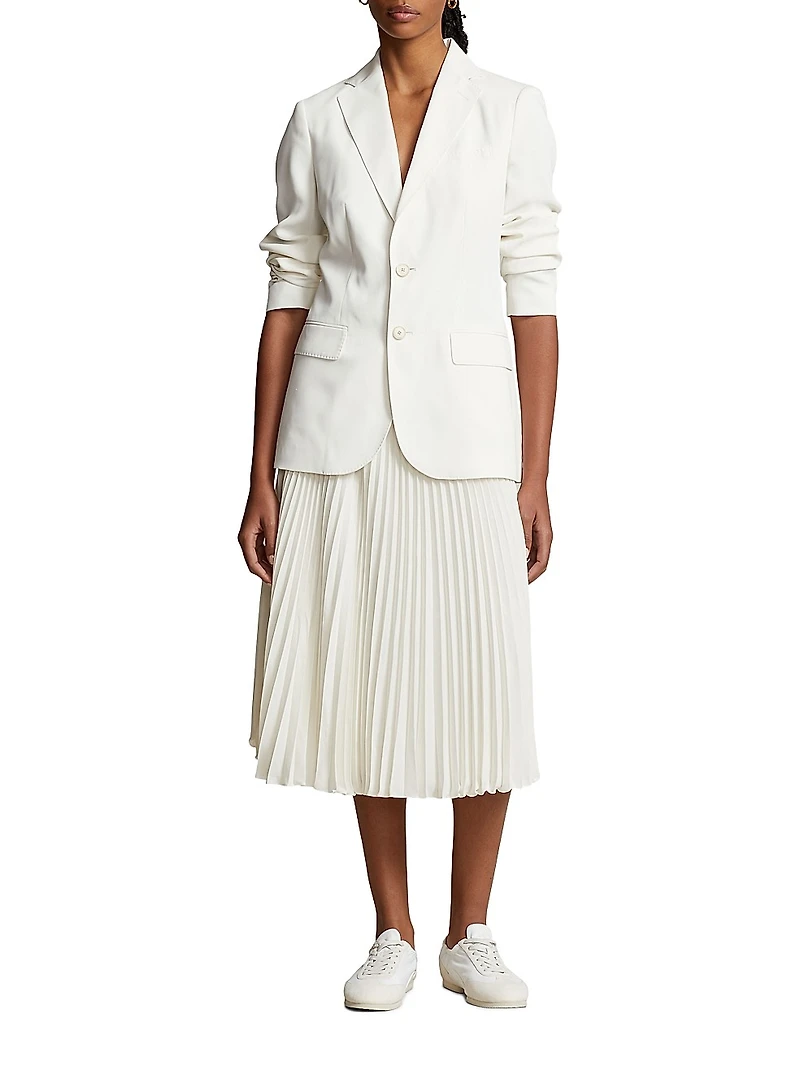 Georgette Pleated Midi-Skirt