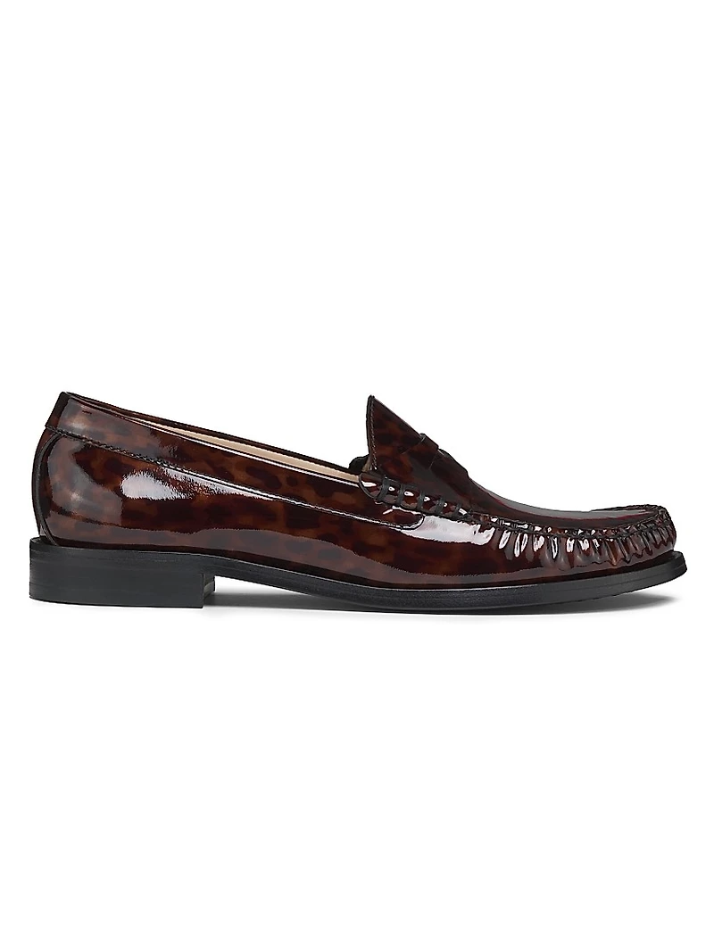 Lottie Tortoise Glossy Leather Loafers