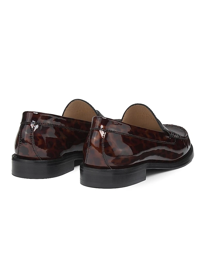 Lottie Tortoise Glossy Leather Loafers