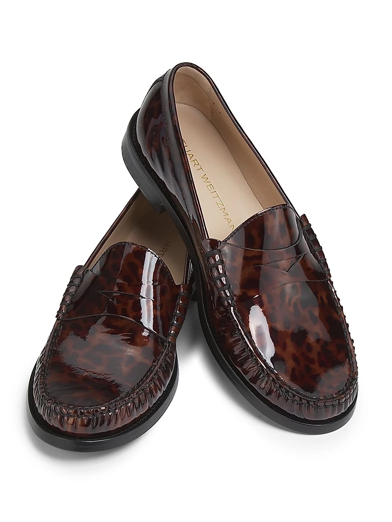 Lottie Tortoise Glossy Leather Loafers