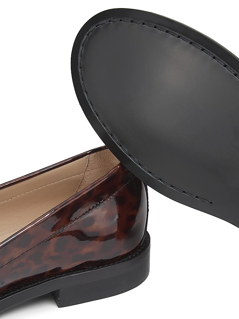 Lottie Tortoise Glossy Leather Loafers