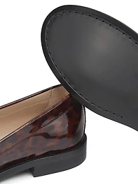 Lottie Tortoise Glossy Leather Loafers
