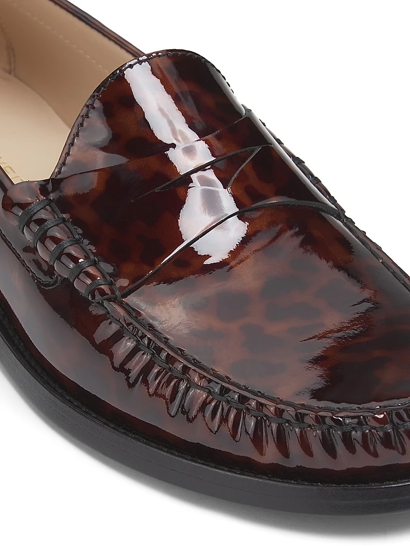 Lottie Tortoise Glossy Leather Loafers