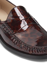 Lottie Tortoise Glossy Leather Loafers