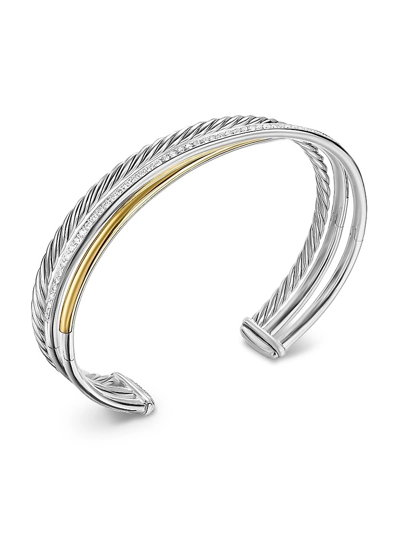 Crossover Three Row Bracelet Sterling Silver