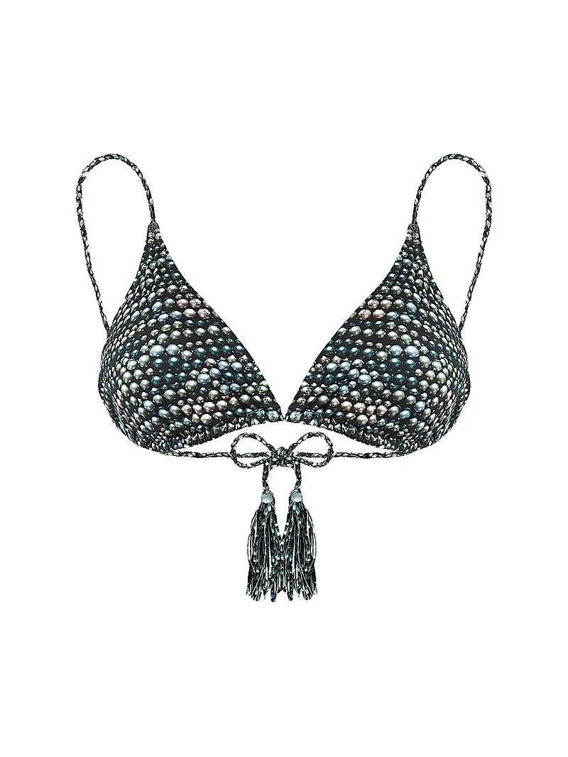 Pearl Jersey Triangle Bikini Top