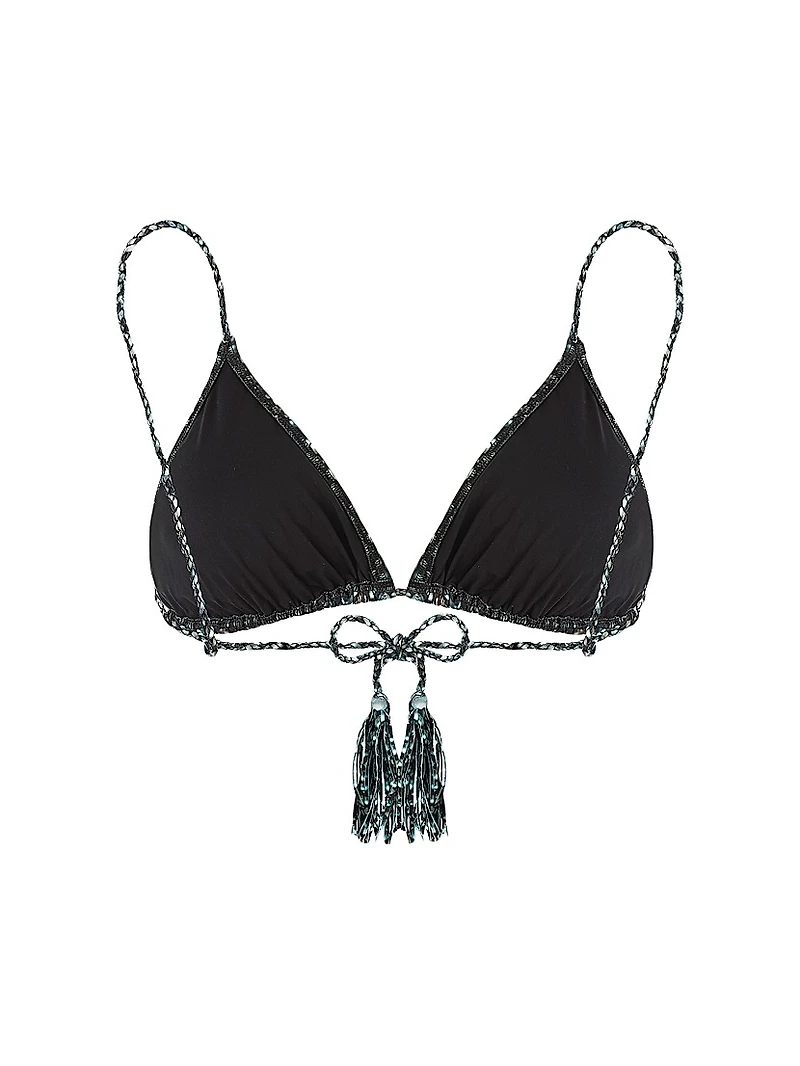 Pearl Jersey Triangle Bikini Top