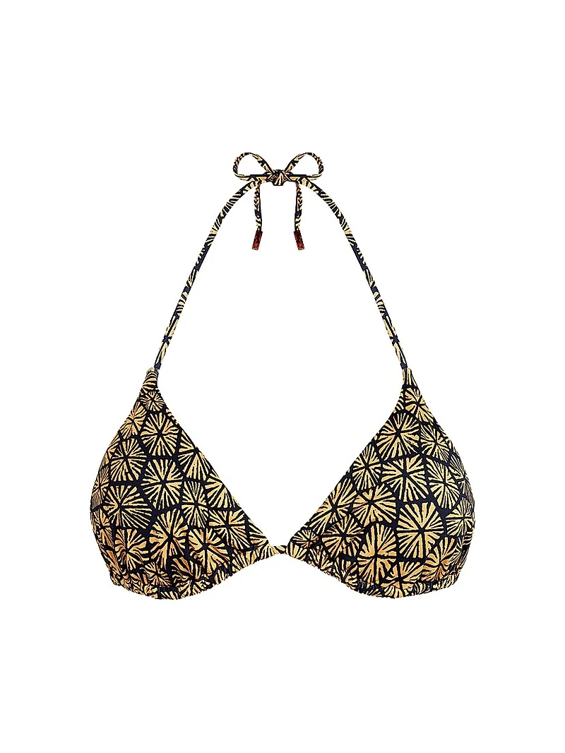 Carapaces Printed Triangle Bikini Top