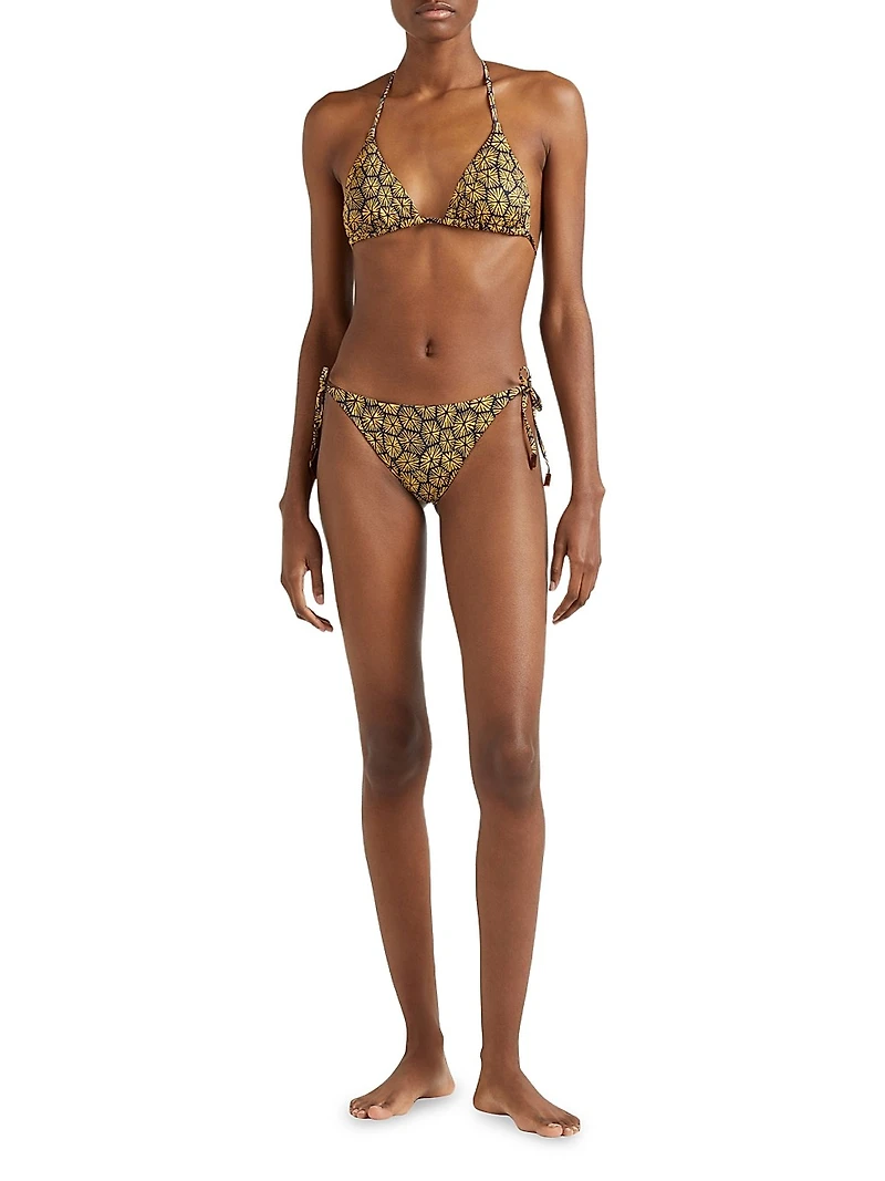 Carapaces Printed Triangle Bikini Top