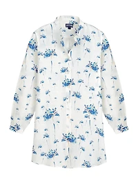 Herbier Floral Linen Mini Shirtdress