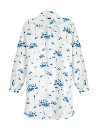 Herbier Floral Linen Mini Shirtdress