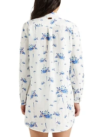 Herbier Floral Linen Mini Shirtdress