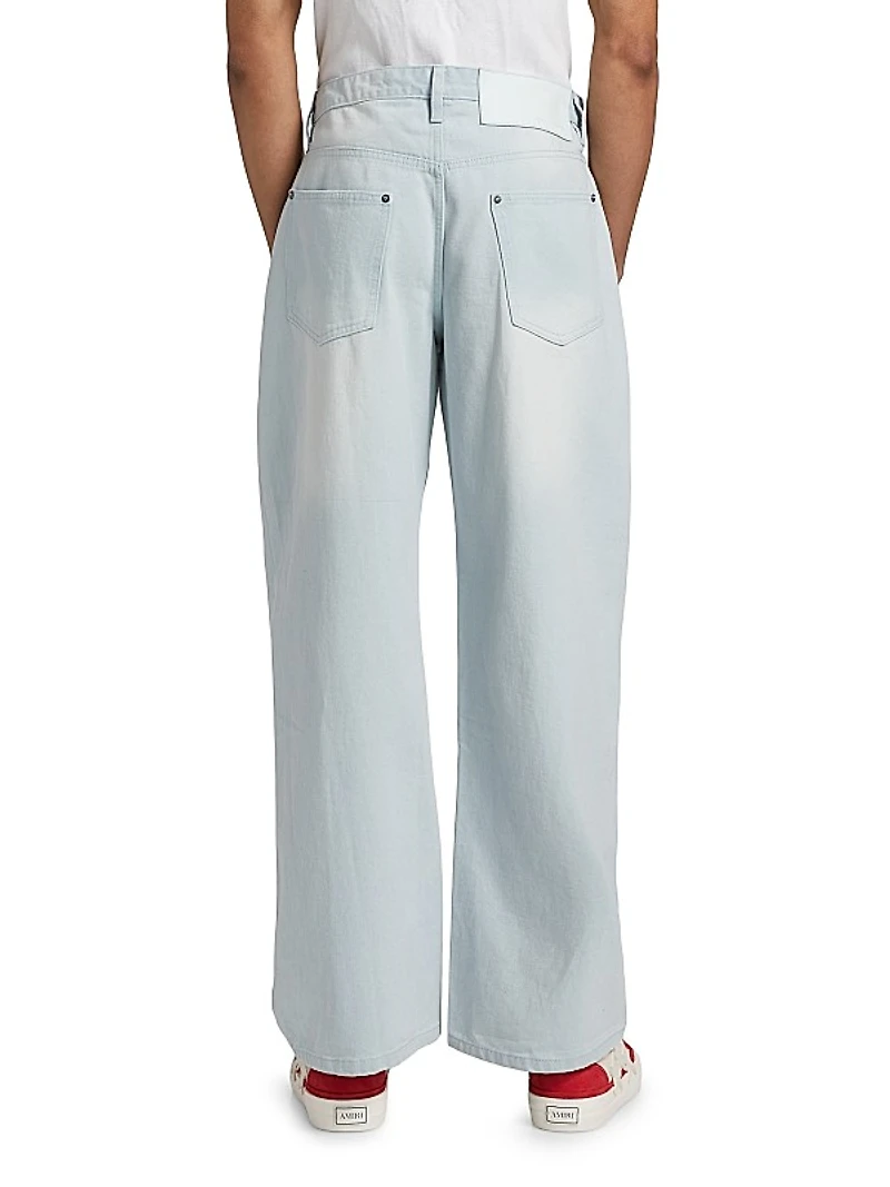 Light Blue Oversized Embroidered Jeans