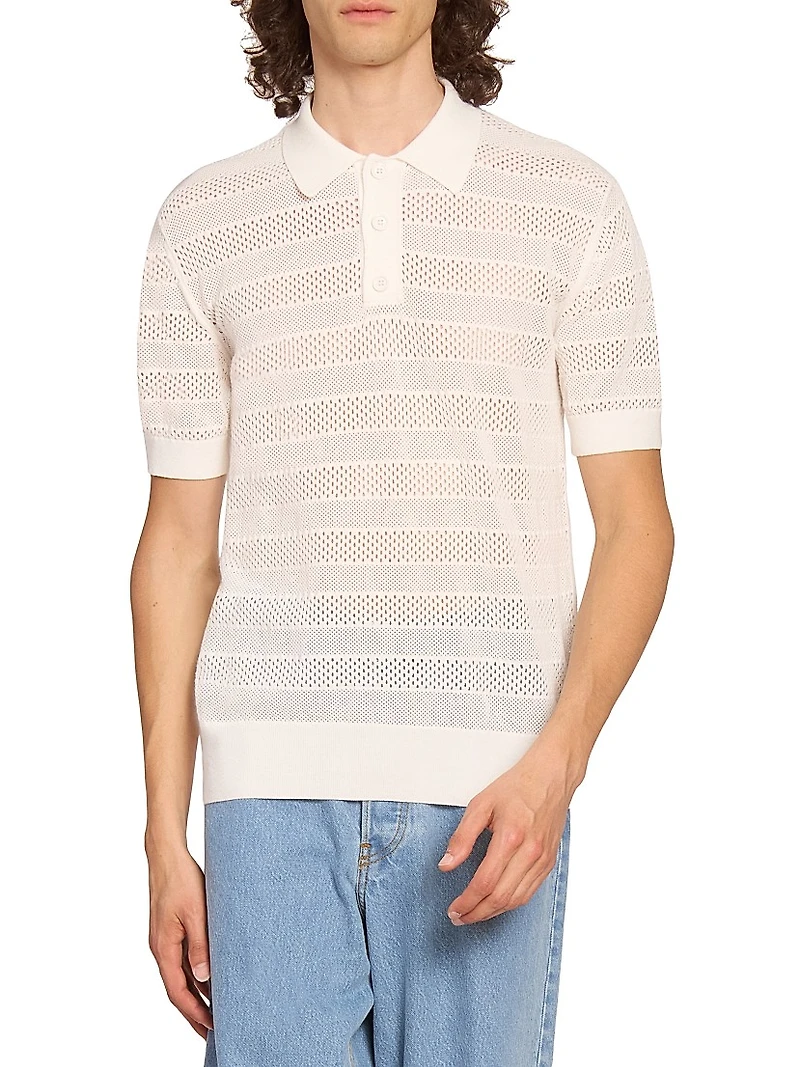 Mercy Striped Knit Polo Shirt