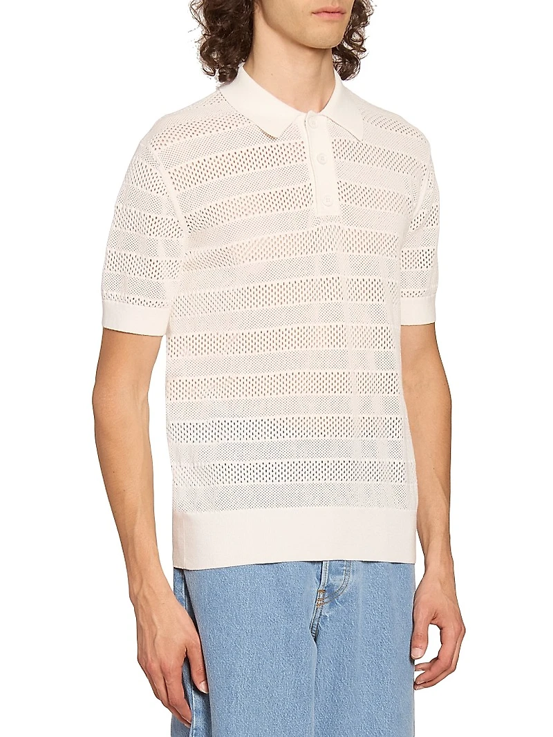 Mercy Striped Knit Polo Shirt