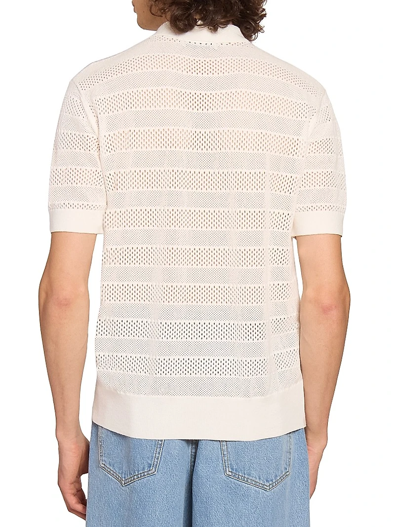 Mercy Striped Knit Polo Shirt