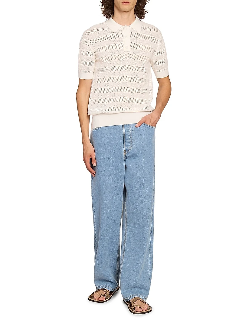 Mercy Striped Knit Polo Shirt