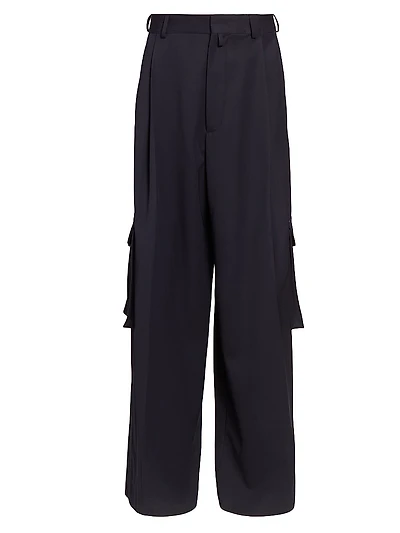Piers Wool Pleated Cargo Pants