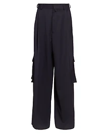 Piers Wool Pleated Cargo Pants
