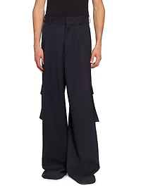 Piers Wool Pleated Cargo Pants