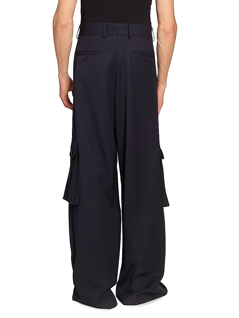Piers Wool Pleated Cargo Pants