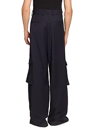 Piers Wool Pleated Cargo Pants