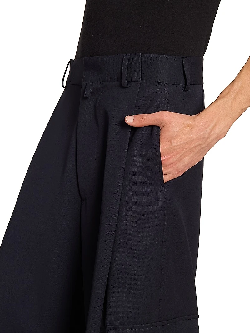 Piers Wool Pleated Cargo Pants