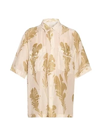 Cass Silk Button-Front Shirt