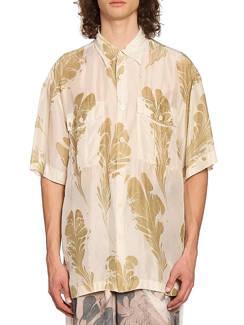 Cass Silk Button-Front Shirt