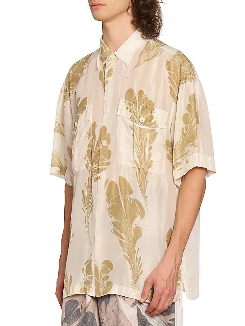 Cass Silk Button-Front Shirt