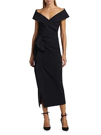 Norshana Portrait-Neck Cocktail Dress