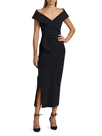Norshana Portrait-Neck Cocktail Dress