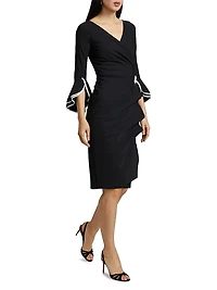 Triana Piped-Cuff Sheath Dress