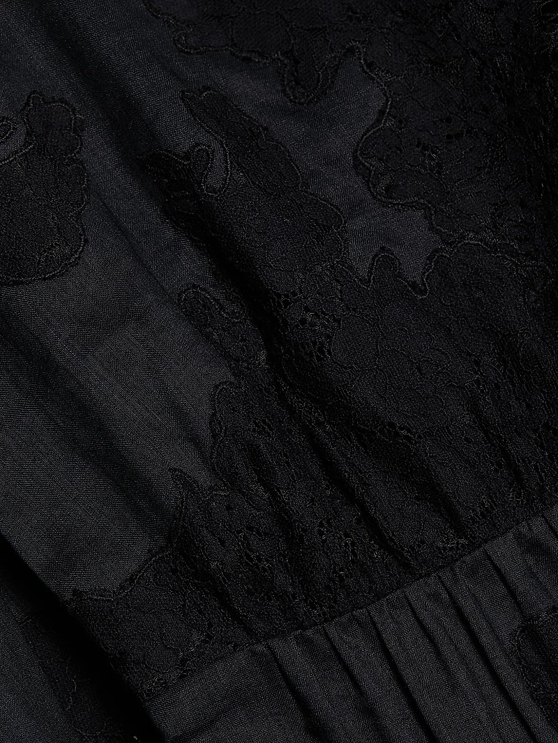 Graciela Lace Trim Short-Sleeve Midi-dress