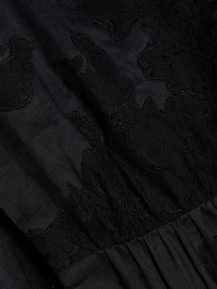 Graciela Lace Trim Short-Sleeve Midi-dress