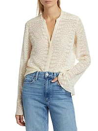 Pepita Quilted Silk-Blend Jacket