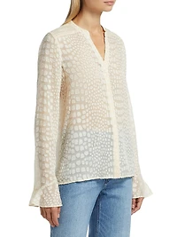 Pepita Quilted Silk-Blend Jacket