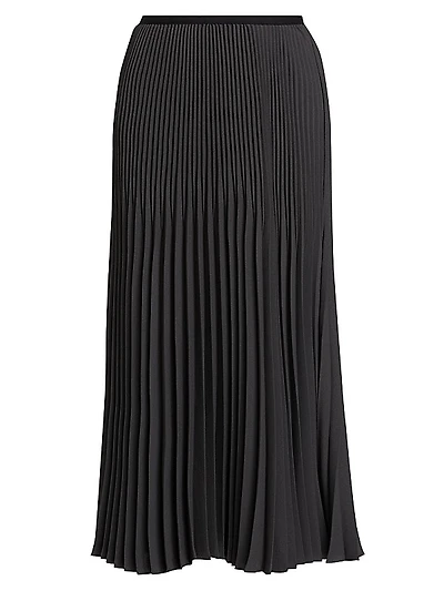 Matte Pleated Midi Skirt
