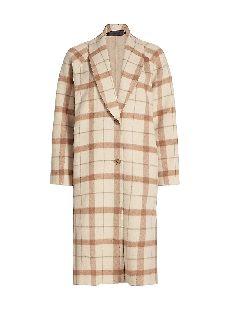 Austin Check Wool-Blend Coat