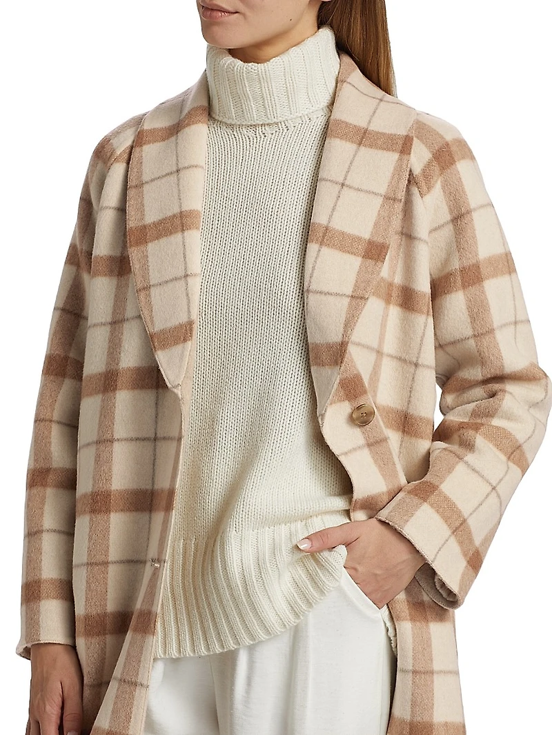 Austin Check Wool-Blend Coat