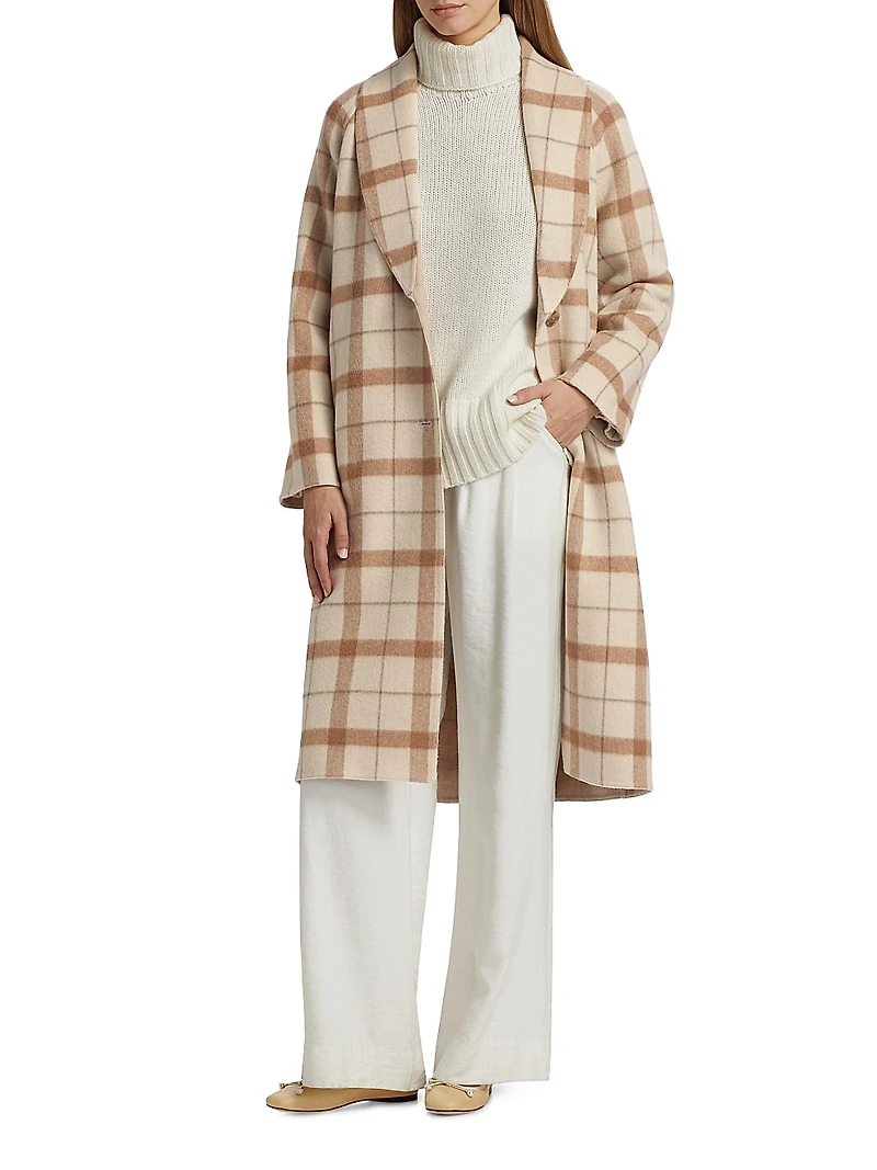 Austin Check Wool-Blend Coat