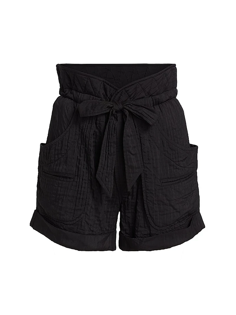 Sereni Woven Paperbag-Waist Shorts