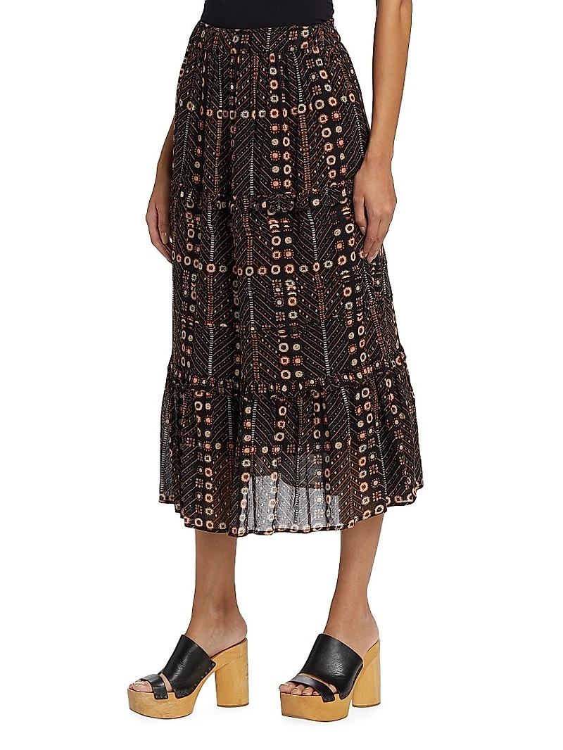 Diya Printed Cotton Maxi Skirt