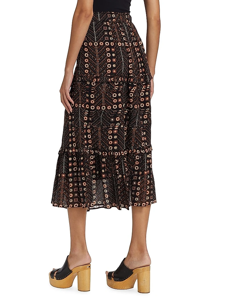 Diya Printed Cotton Maxi Skirt