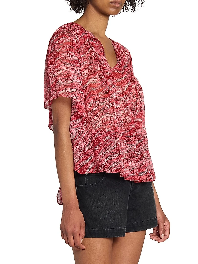 Neslya Printed Georgette Top
