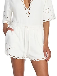 Safa Eyelet Drawstring Shorts