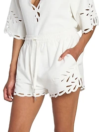Safa Eyelet Drawstring Shorts