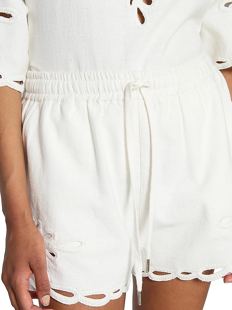 Safa Eyelet Drawstring Shorts